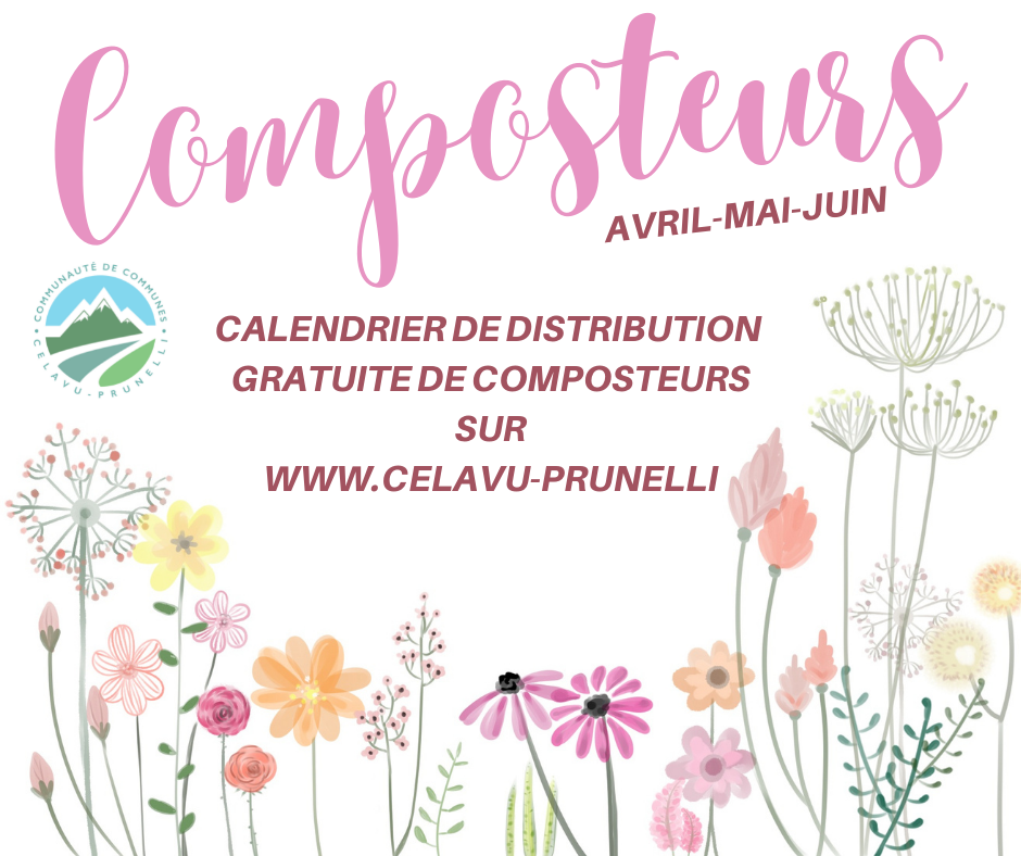 Calendrier de distribution de composteurs individuels sur les mois d’avril, mai et juin 2022.
