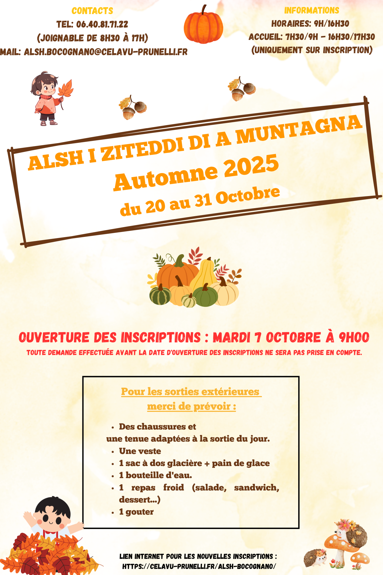 Programme des vacances de la Toussaint dans votre ALSH !
